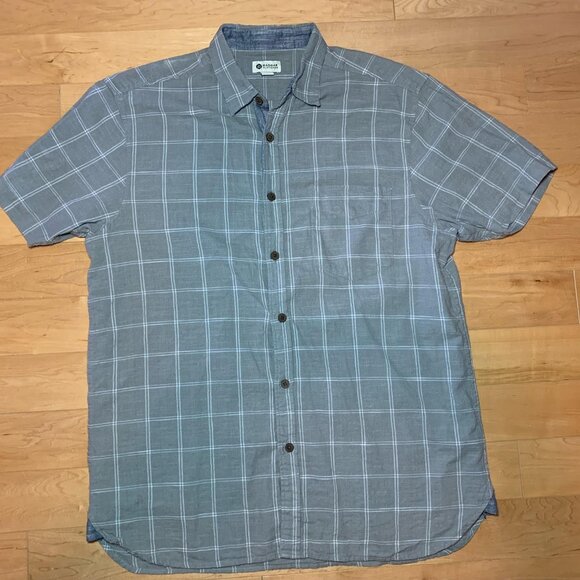 Like new grey plaid Haggar men's short sleeve shirt - Picture 1 of 3